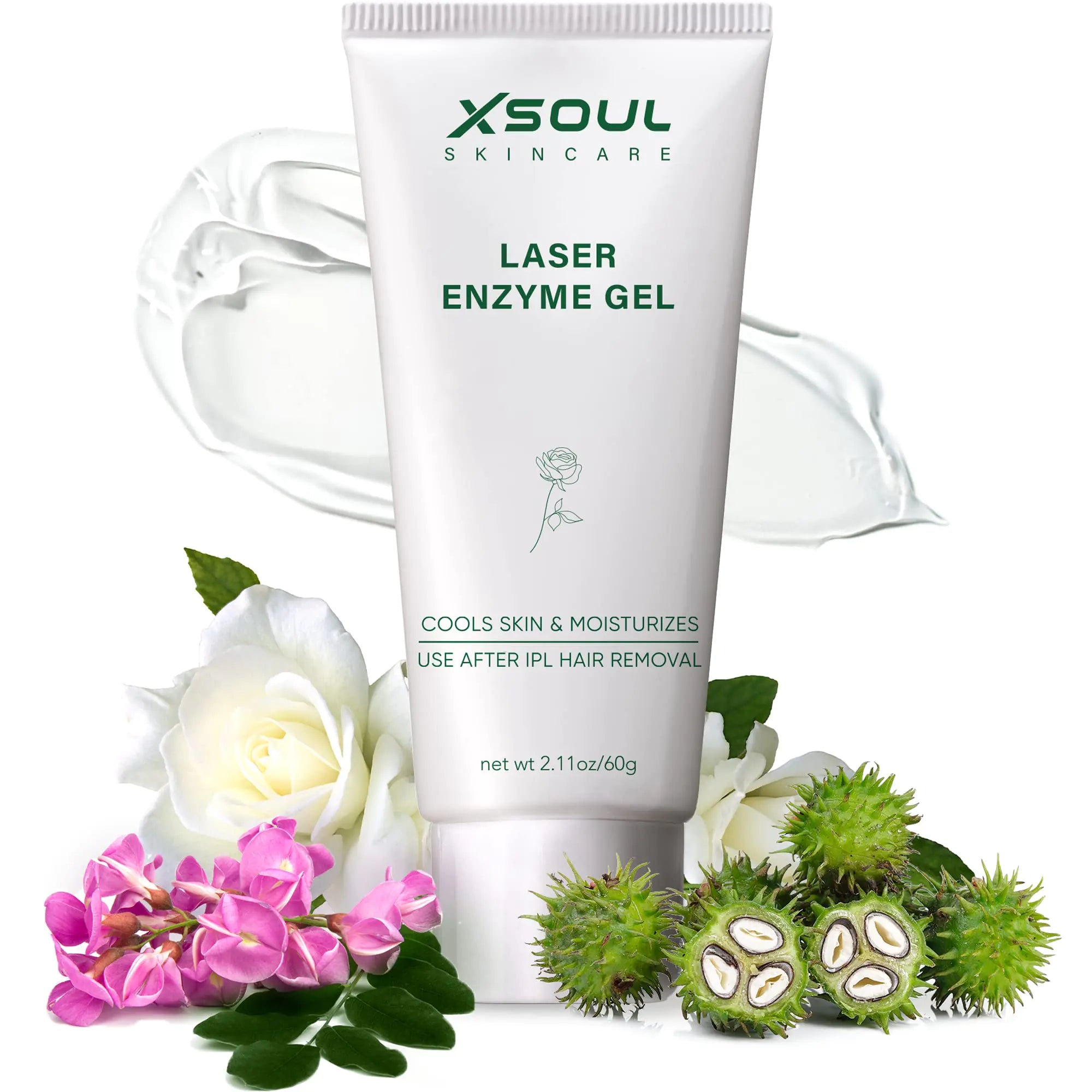 XSOUL Cooling Gel for Laser Hair Removal Device Soothes & Moisturizes Skin After IPL Laser Hair Removal SOPHORA ANGUSTIFOLIA and ROSA RUGOSA FLOWER OIL Extracts 2.11OZ